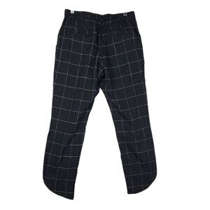Marine Layer Pants Women's XS Black White Grid Pattern Plaid Cropped‎ Pull-On